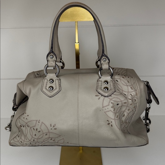 Coach Ashley Laser Cut Tossed Leather Satchel in Grey Taupe F22488 2013 - Picture 2 of 16